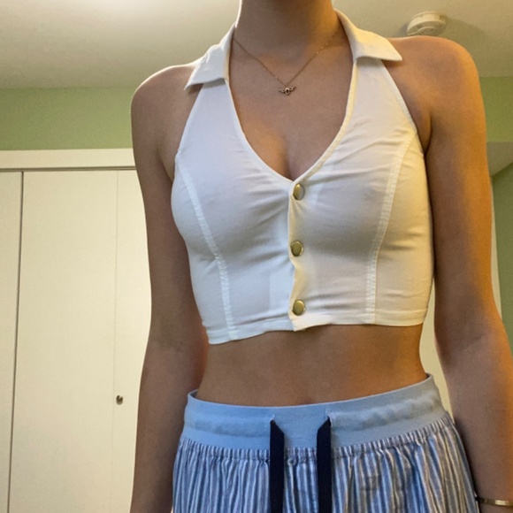button up crop top - Picture 2 of 8